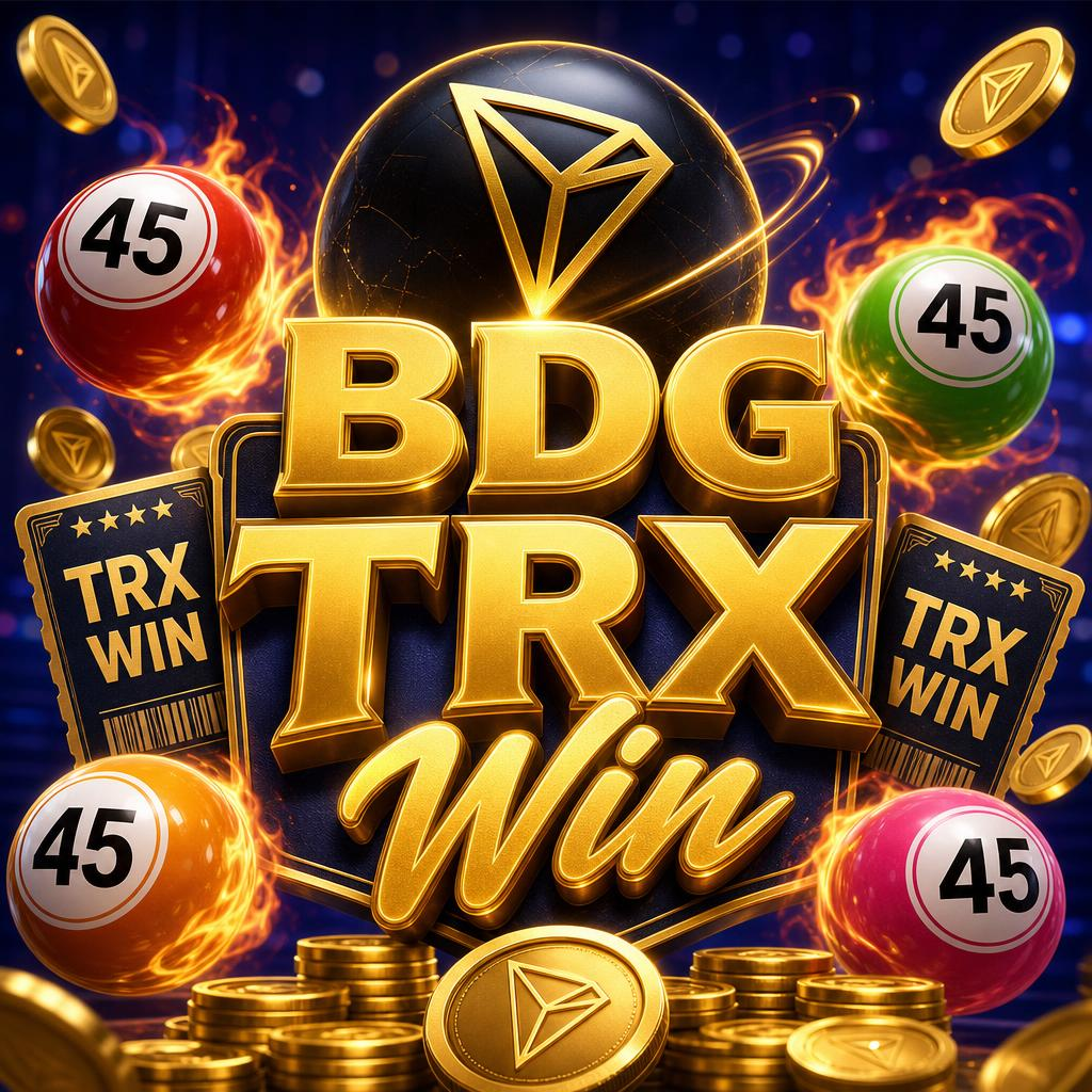BDG TRX Win artwork with TRON coin and flaming lottery balls